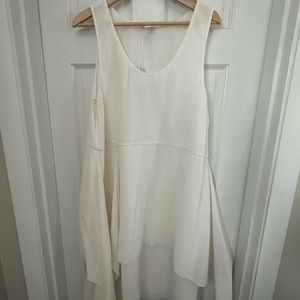 COS PLISSE COTTON LAYERED SLEEVELESS WHITE DRESS SIZE 12